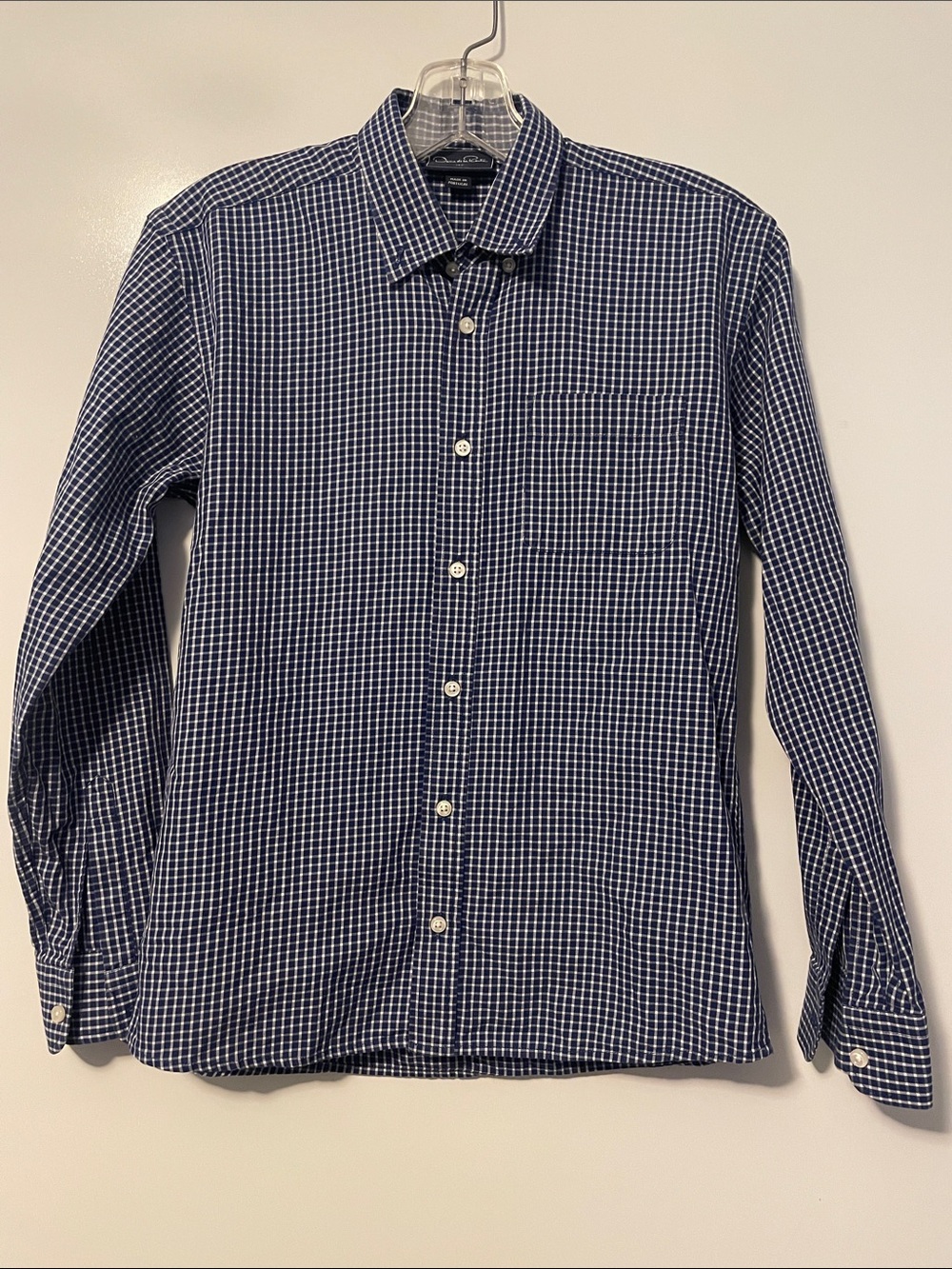 Oscar De La Renta boys blue and white dress shirt size 14